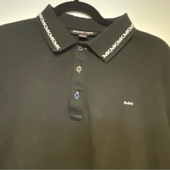 Michael Kors Mens Logo Black Polo Shirt Size Large - Picture 5 of 11